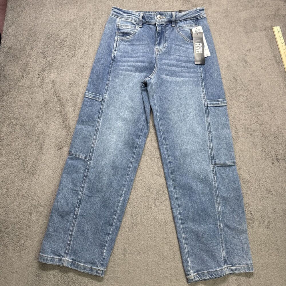 Madden NYC Women’s High Rise Cargo Skater Jeans Relaxed Fit Size 0/cotton-NWT